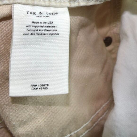 Rag & Bone Womens Rosa Mid Rise Boyfriend White Heavy Distressed Jeans Denim 31 - Picture 13 of 16